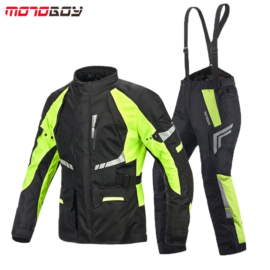 Motorcycle armored pants windproof waterproof pads 9pcs breathable 1set jacket mens shipping Jas hujan terbaik untuk motor anti bocor dan tahan angin